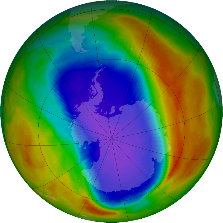 Antarctic ozone map for 07 October 1991